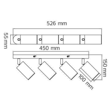 Spot lampa 4xGU10 JOKER-5 crna