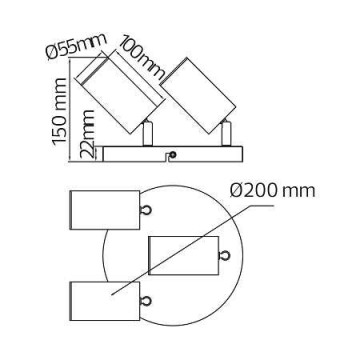 Spot lampa 3xGU10 JOKER-4 bela
