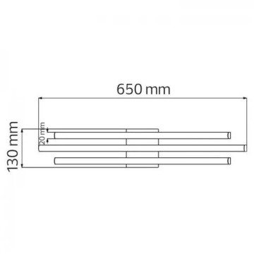 LED luster plafonjera dužine 65cm LIBERTY 30W 4000K crna