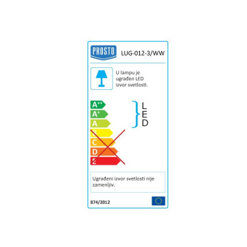 LED rozetna 3W 3200K bela LUG-012-3/WW