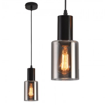 Luster visilica 1xE27 BILI SMOKE-1R metal/staklo