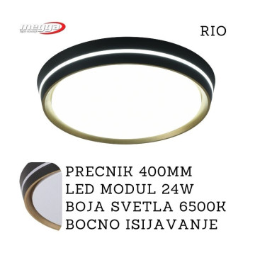 LED plafonjera fi40cm 24W 6500K crna+zlatna
