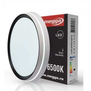 LED plafonjera fi40cm 24W 6500K RIO-S bela+crna