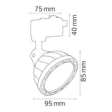 LED šinski reflektor FARS 26W 4200K beli