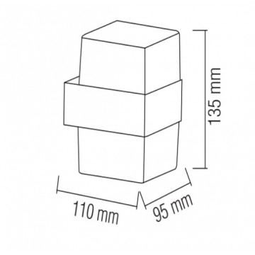 Baštenska zidna LED lampa KING-10/S 10W 4200K