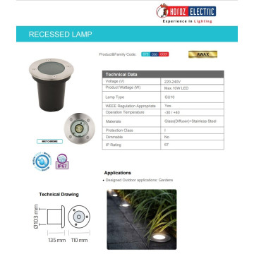 Ugradna spoljna lampa 1xGU10 AWAX IP67