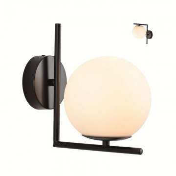 Zidna lampa 1xE27 VEGA BK-1R metal/staklo crna