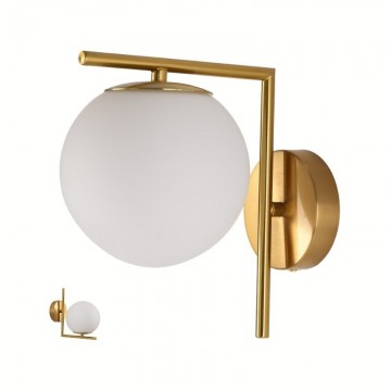 Zidna lampa 1xE27 VEGA GD-1R metal/staklo zlatna