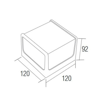 Baštenska zidna LED lampa CUBE 8W 4200K