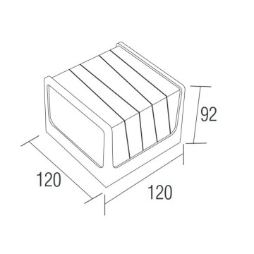 Baštenska zidna LED lampa CUBE-G 8W 4200K