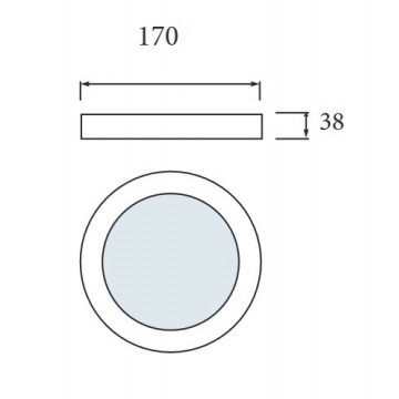 LED nadgradni panel 24W 6400K SOFIA-24 crni