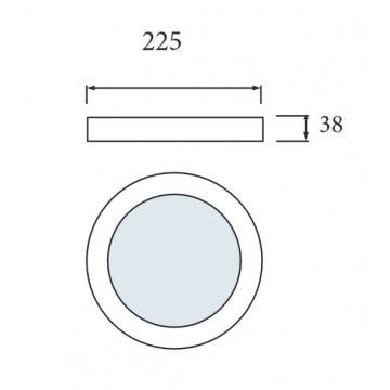 LED nadgradni panel 36W 6400K SOFIA-36 crni