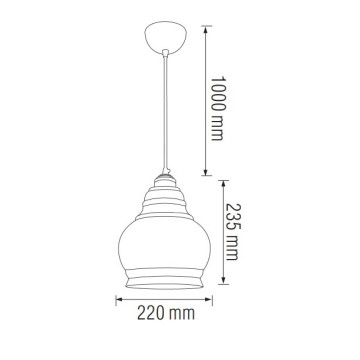 Visilica 1xE27 RONDO staklena amber
