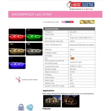 LED svetleće crevo AVON 6400K