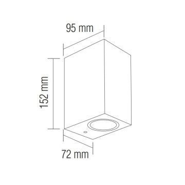 Baštenska zidna lampa 2xGU10 MAMBA-SQ