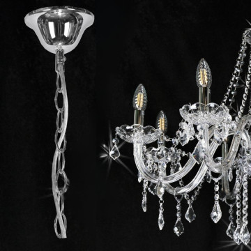 Luster prečnika 75cm 8xE14 MOZART-8R kristalno staklo+hrom