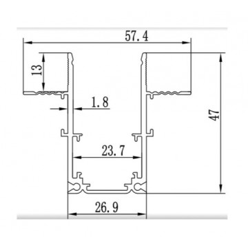 Magnetna šina ugradna 2m MAGNET-R2 crna