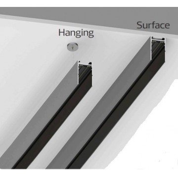 Magnetna šina nadgradna 2m MAGNET-S2 crna