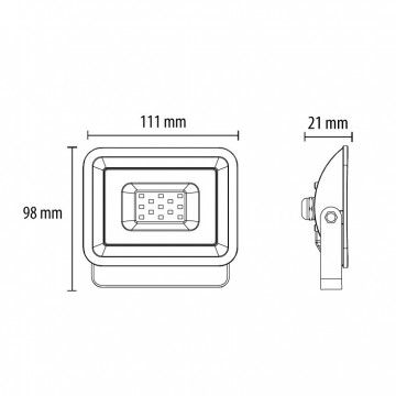 LED reflektor 10W LRF024EW-10W/BK 6500K