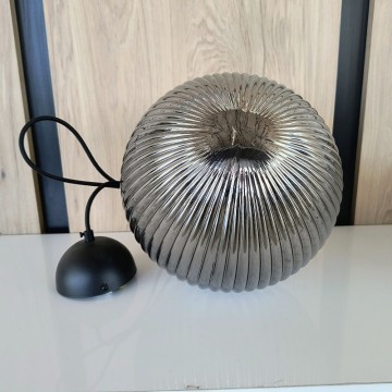 Visilica 1xE27 GLOBAL-X staklena titanium