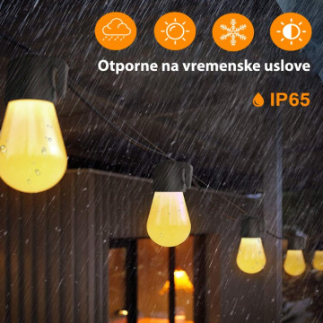 Baštenski svetlosni niz 15m 15 sijalica SNZ-15WW/15M-DC crni