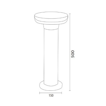 Baštenska stubna LED lampa DEXTER-3 12W 4200K