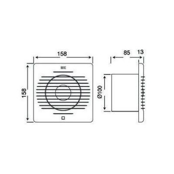 Ventilator za kupatilo 12W Fi100 Horoz antracit sivi