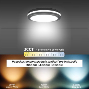 LED plafonjera M205701-C 20W 3000~6500K IP65 crna