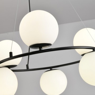 Luster visilica 6xE27 PEGAZ-6R BK crna