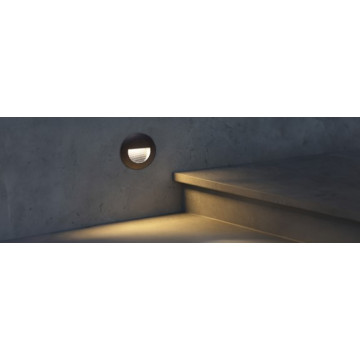 Spoljna ugradna LED lampa 3W 3000K ICON-R crna