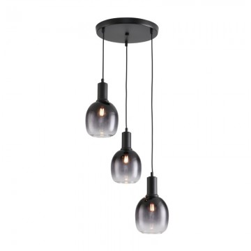 Visilica 3xE27 PACO B-3R crno staklo