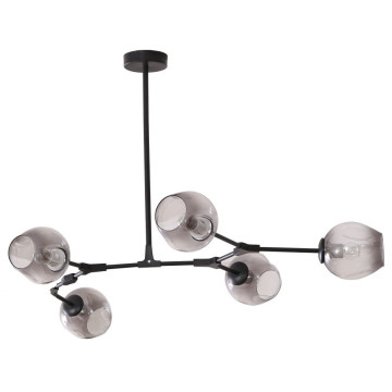 Luster 5xE27 LI2302 metal/staklo crni