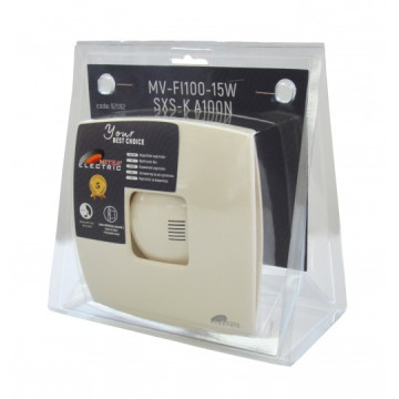 Ventilator/aspirator za kupatilo sa klapnom 15W Fi100 bež