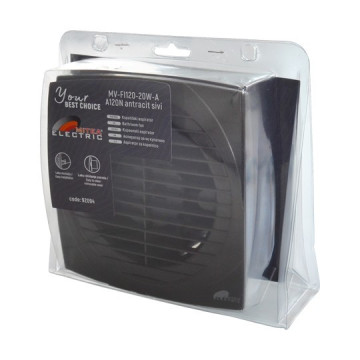 Ventilator/aspirator za kupatilo sa žabicama 20W Fi120 antracit sivi
