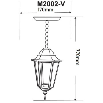 Fenjer viseći M2002-V crni