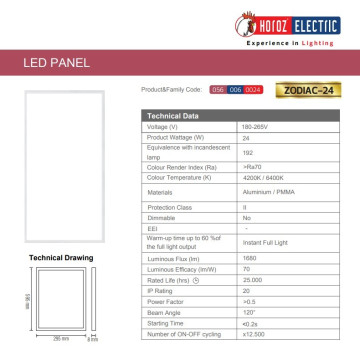 Led panel ugradni 595x295 24W 4200K ZODIAC-2