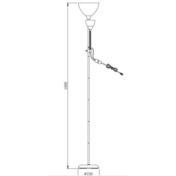 Podna lampa 1xE27+1xE14 M65-MS-C crna