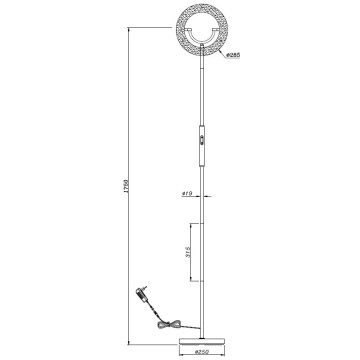 LED podna lampa 20W 3000K/4000K/5000K M70-C crna