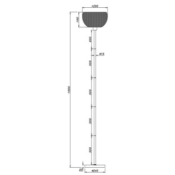 Podna lampa 1xE27 M52 crna + bež
