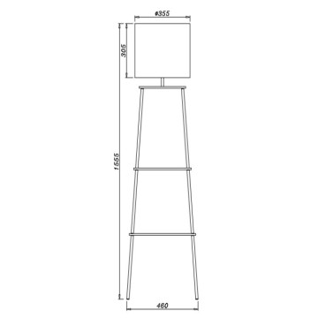 Podna lampa 1xE27 M44-BG crna + bež