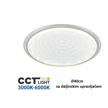 LED plafonjera CCT ∅40cm 42W 3000K-6000K srebrna sa daljinskim