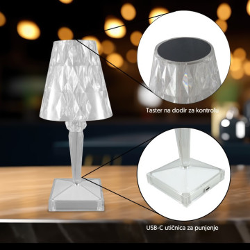 Dekorativna stona RGB lampa 1W sa daljinskim