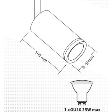 Spot lampa 4xGU10 GRAL-4 crna