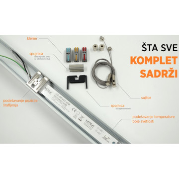 Linkabilna LED strela nizajuća M203840-C 120cm 60W 3000-6500K crna