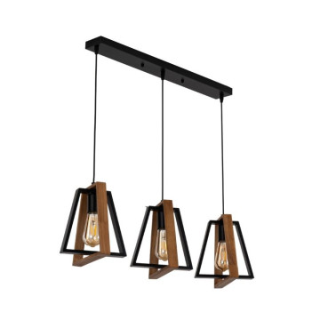 Visilica rustic 3xE27 MONTE-3R metal+drvo