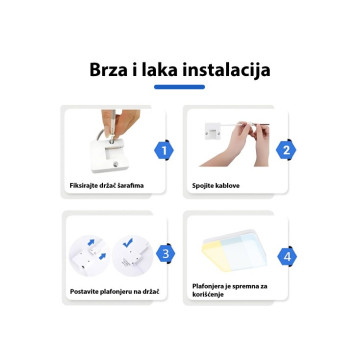 LED plafonjera 180x180mm 24W 3000/4000/6500K bela