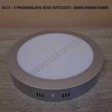Led panel nadgradni M18NO-SIL-CCT 18W 3000/4000/6500K srebrna