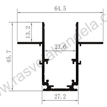 Magnetna šina slim ugradna 2m crna 48V
