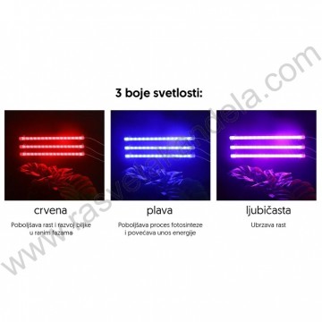Trostruka lampa za biljke 13W LB-STP-03/RB