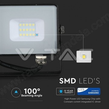 Led reflektor SAMSUNG SMD LED 10W 6400K crni V-TAC